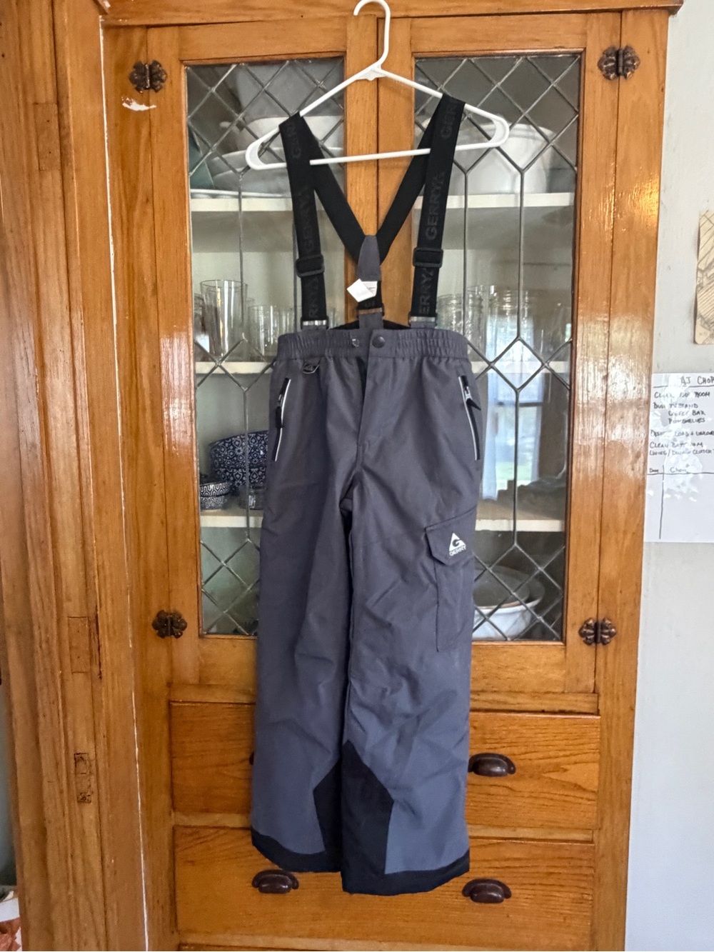 Gerry Kids Gray Snow Pants with Adjustable Suspenders